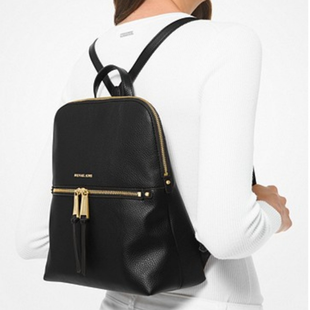 Michael Kors "Rhea" Medium Sized Pebbled Slim Backpack Purse, NWOT